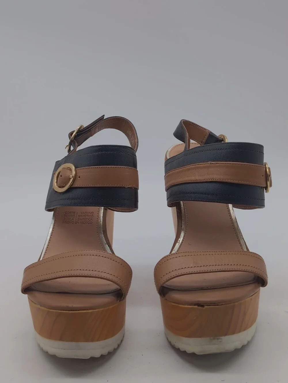 ​Claudio Rocco Two-Tone Wedge Sandals - Size 7.5 (24.5 MEX)